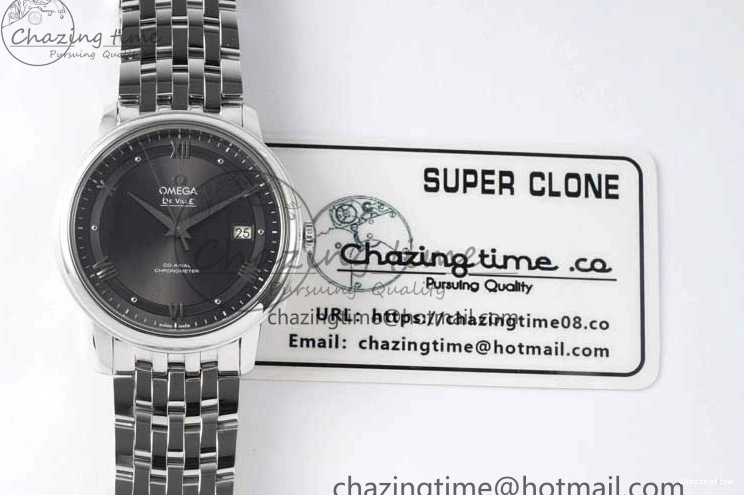 0123 De Ville SS DIWF 1:1 Best Edition Gray Dial SS Markers on SS Bracelet MIYOTA FlexibleFit 7851